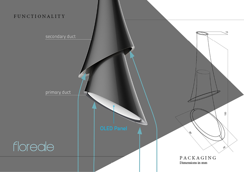 Floreale - Suspended Cooker Hood with OLED Lighting