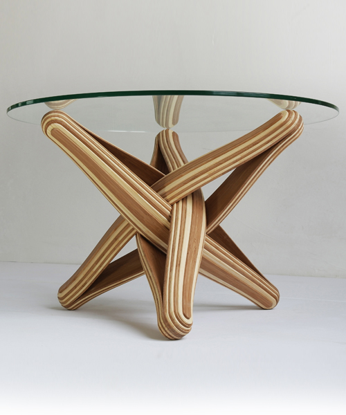 new on the designboom shop: the dynamic ‘LOCK’ bamboo coffee table by plankton station