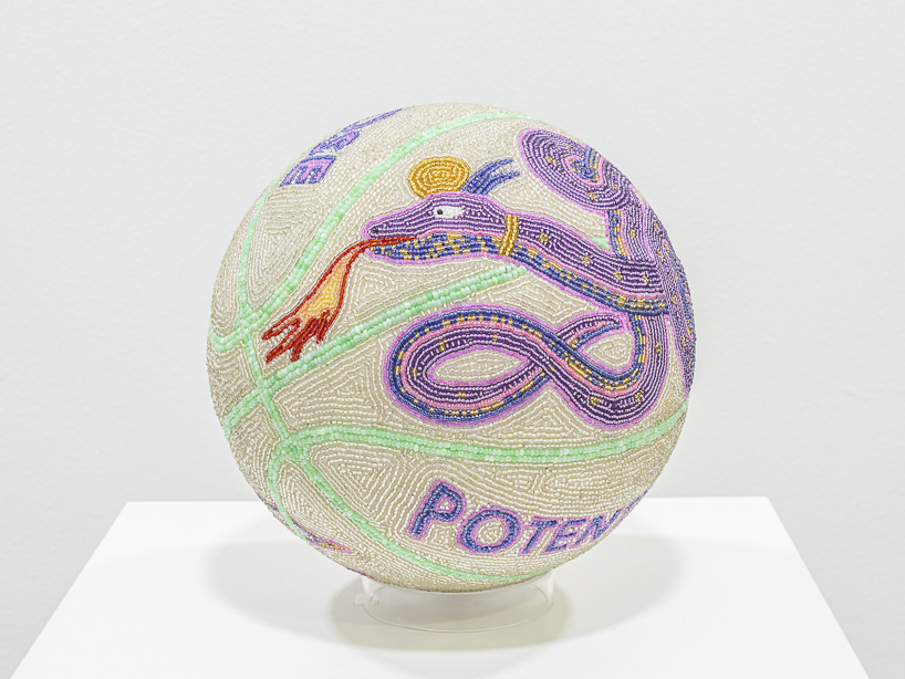 jorge mañes rubio's vibrant beaded basketballs reinterpret historical symbols and myths
