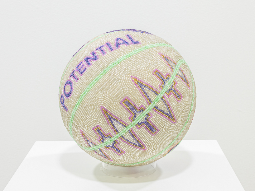 jorge mañes rubio's vibrant beaded basketballs reinterpret historical symbols and myths