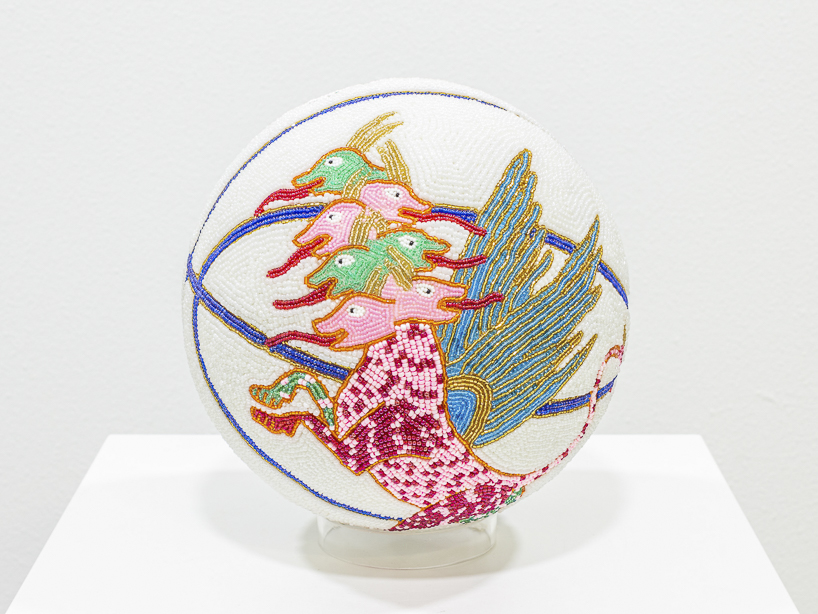 jorge mañes rubio's vibrant beaded basketballs reinterpret historical symbols and myths