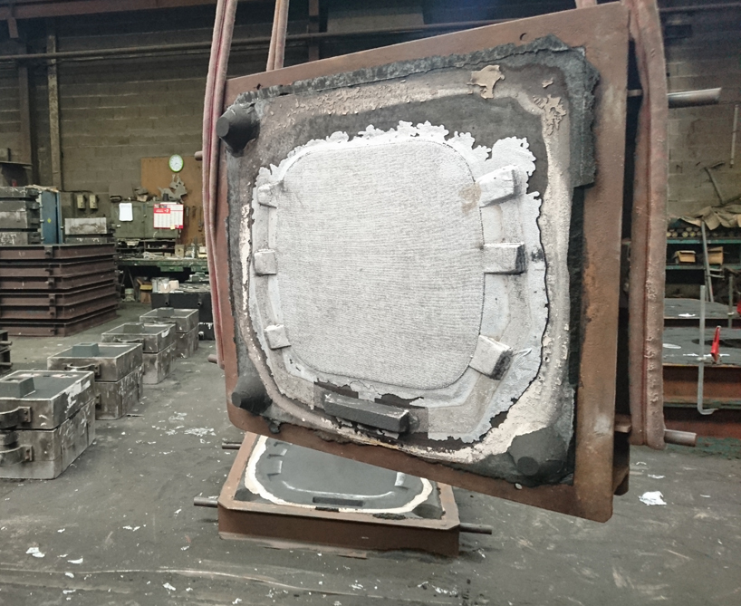 the tiss tiss chair uses a welding technique that evokes the appearance of textured denim