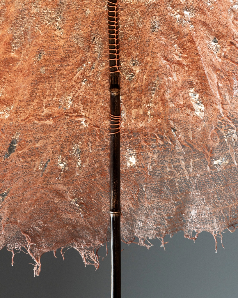 bamboo and linen shape light sculptures informed by forest and underwater light - 11