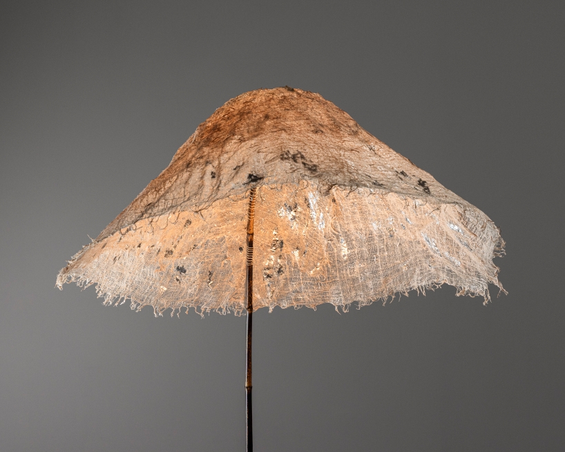 bamboo and linen shape light sculptures informed by forest and underwater light - 9