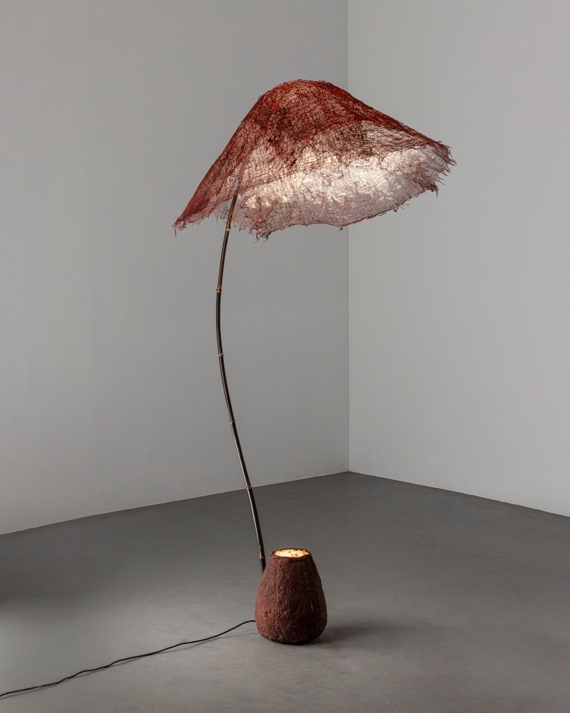 bamboo and linen shape light sculptures informed by forest and underwater light - 12