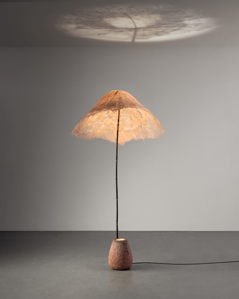 bamboo and linen shape light sculptures informed by forest and underwater light - 8