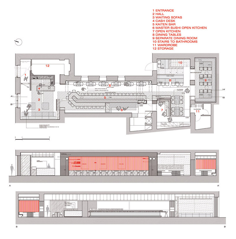 carlo berarducci architecture zensushi restaurant designboom