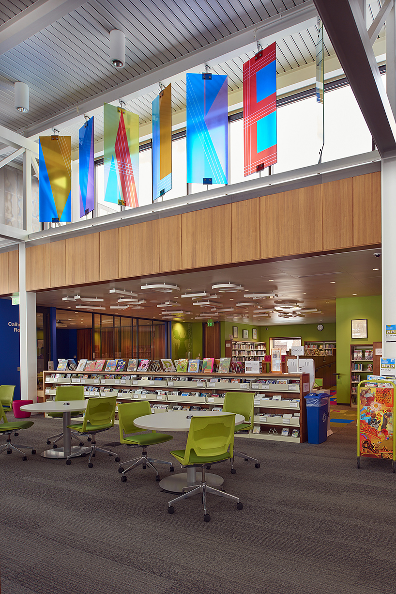 studio tylevich designs rotating art installation in a renovated american library