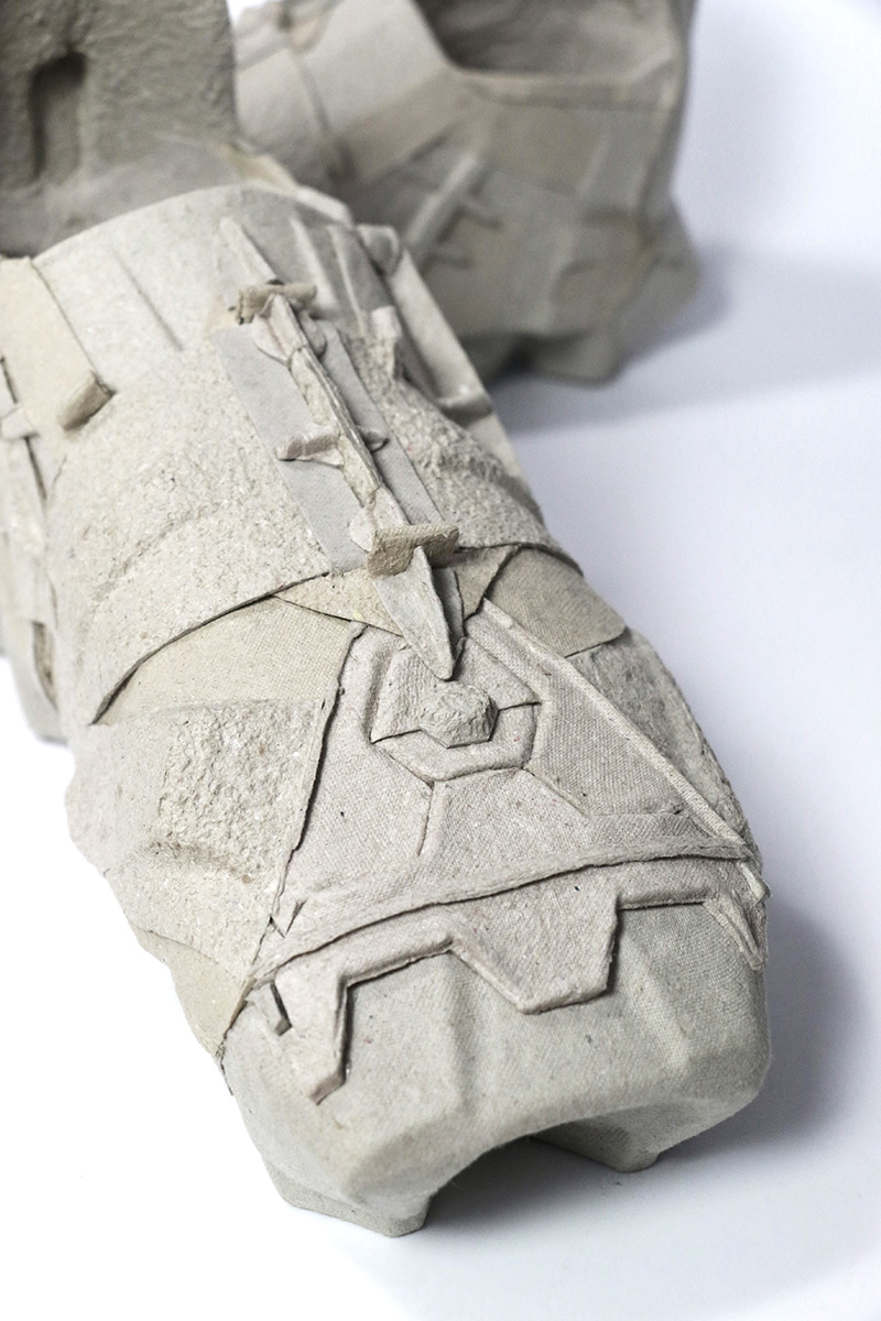 recycled carton egg boxes turn into sneakers by kibardin design