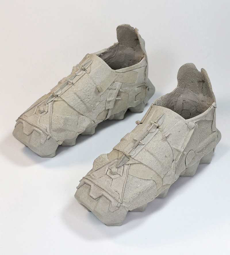 El diseño de Kibardin convierte cartones de huevos reciclados en zapatillas de deporte