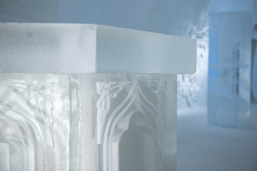 swedish icehotel has secret garden carved into its main hall