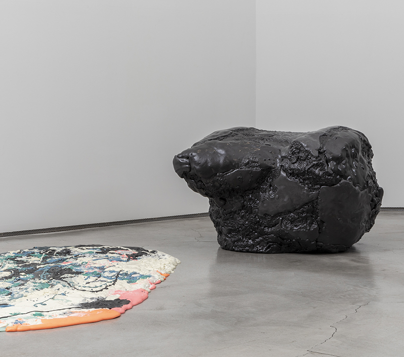 sang hoon kim's memory foam furniture looks like painted meteorite pieces