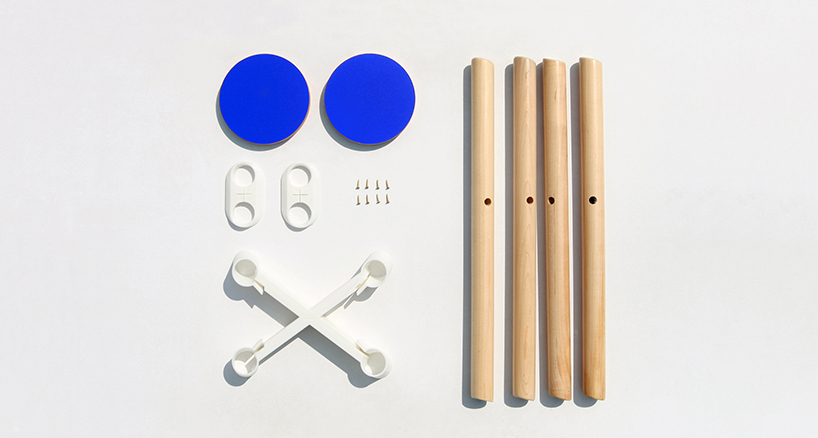 dots stool by mmmdesignstudio splits into two plywood circle seats