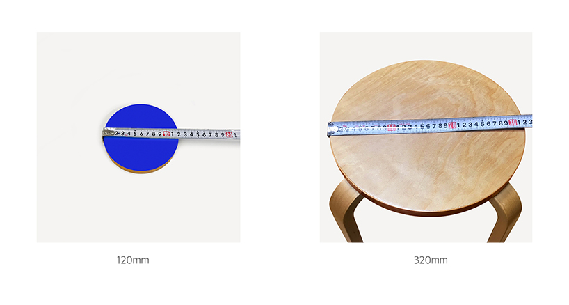 dots stool by mmmdesignstudio splits into two plywood circle seats