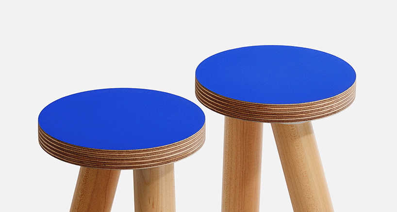 dots stool by mmmdesignstudio splits into two plywood circle seats