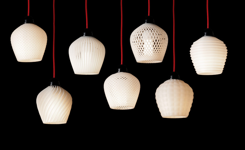 dentelle   three dimensionally printed lampshades by samuel bernier