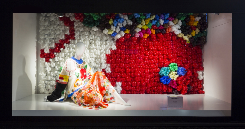 diesel 30th daisy balloon installation japan designboom