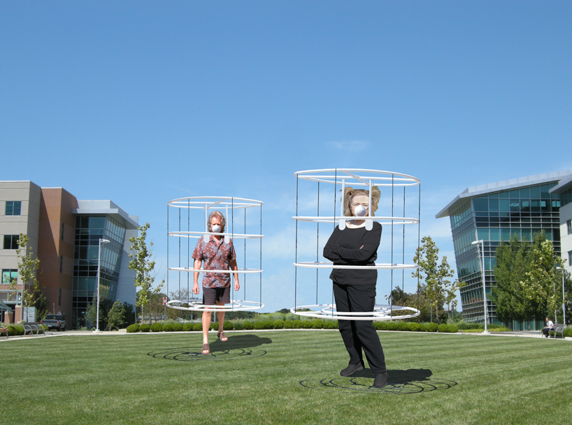 michael jantzen proposes 'social distancing aids' made from four collapsible rings designboom