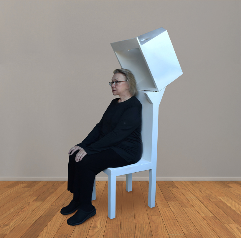michael jantzen's sculptural chair shapes tiny house shelter for your head
