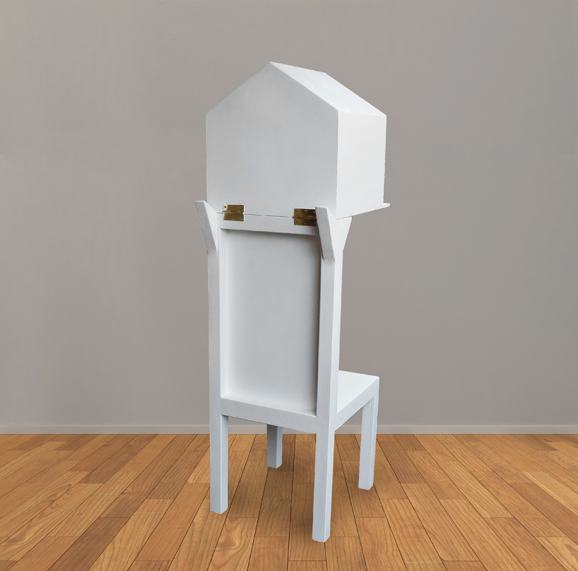 michael jantzen's sculptural chair shapes tiny house shelter for your head