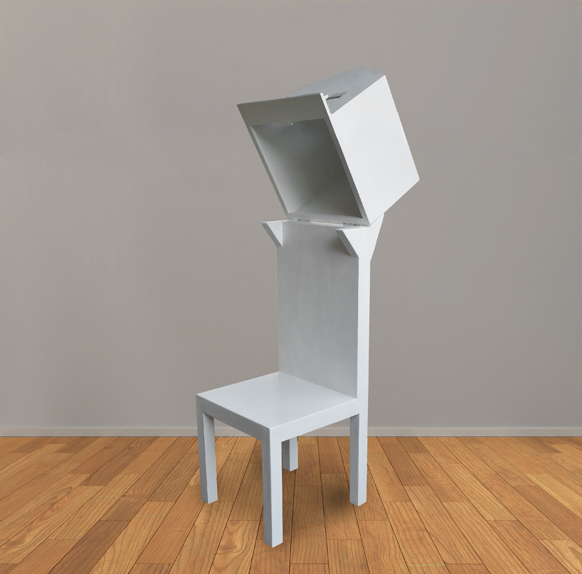michael jantzen's sculptural chair shapes tiny house shelter for your head