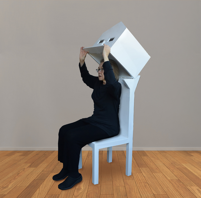 michael jantzen's sculptural chair shapes tiny house shelter for your head