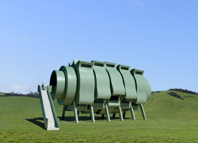 Cinco módulos giratorios se reconfiguran para formar las casas segmentadas interactivas del futuro