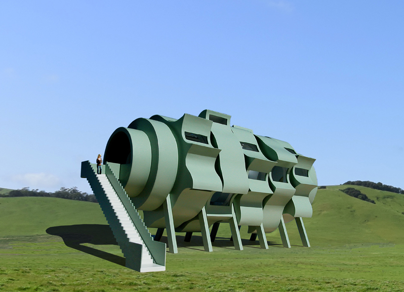 Cinco módulos giratorios se reconfiguran para formar las casas segmentadas interactivas del futuro