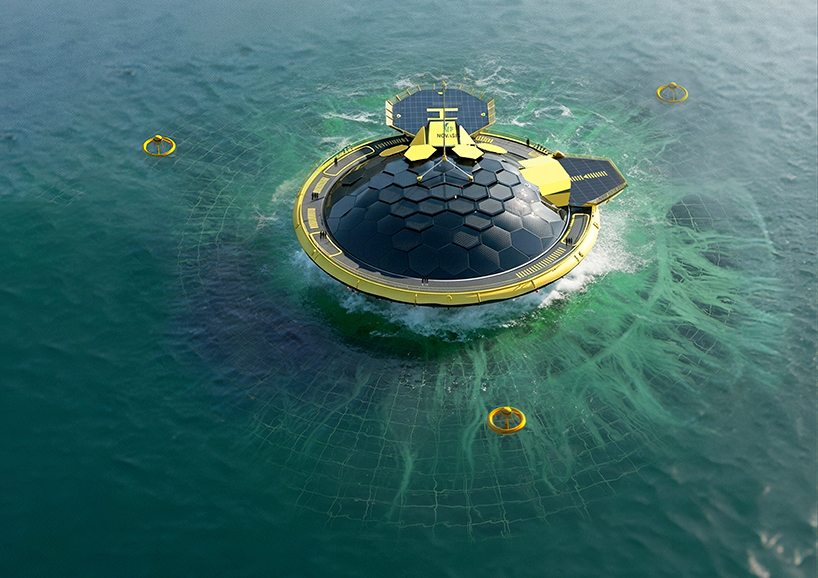 Plataforma flotante combina cultivo de algas, energía renovable y producción de agua dulce