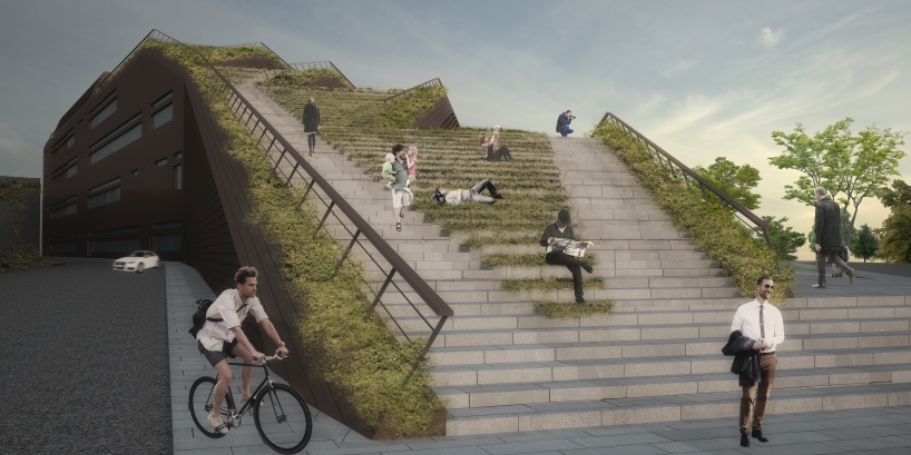 manço's cascade-shaped proposal for the municipality in turkey fits with the terrain