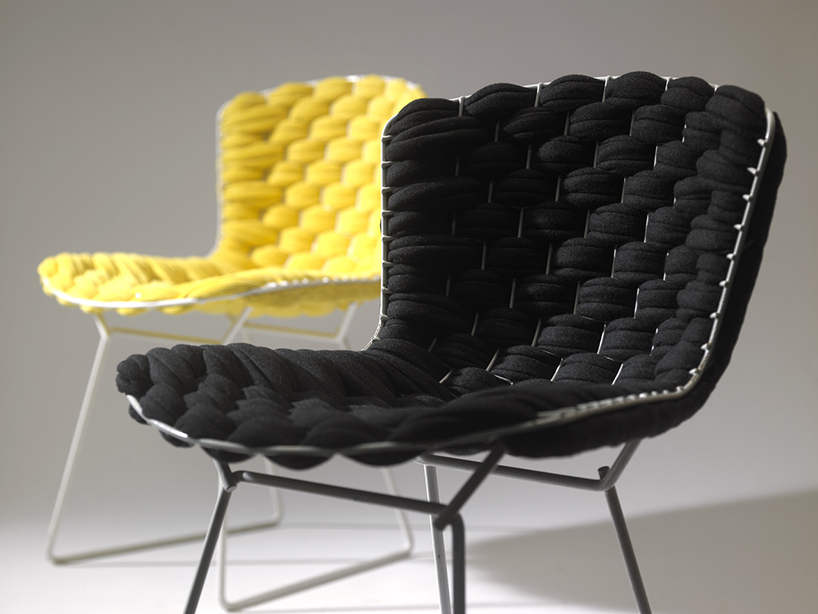 clément brazille revamps bertoia's side chair with woven upholstery