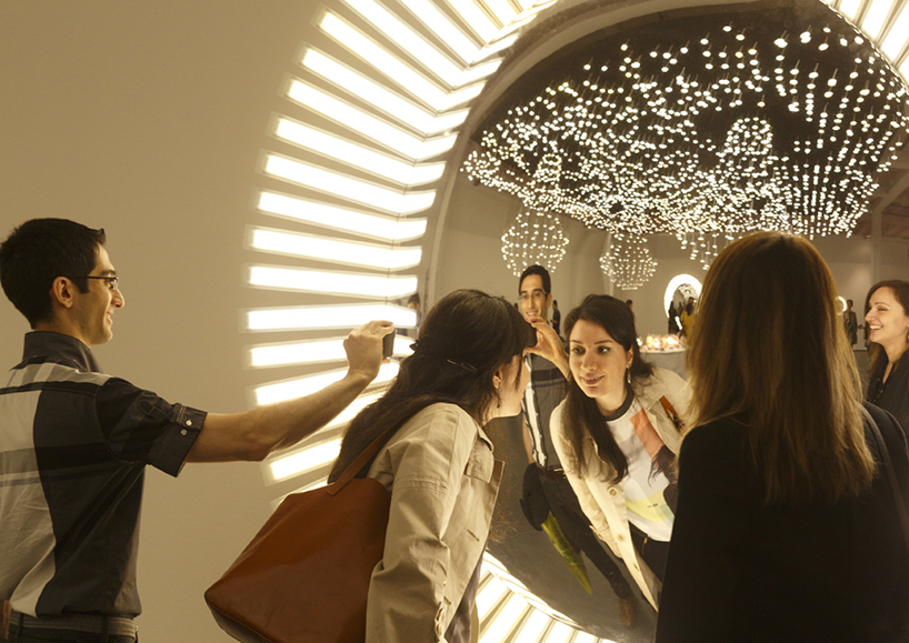 cibicworkshop installs lucky eye magic mirror for blackbody in milan