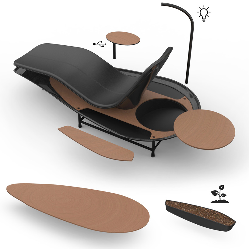 lie back and relax in your own zen garden with the dyhan chaise lounge concept designboom
