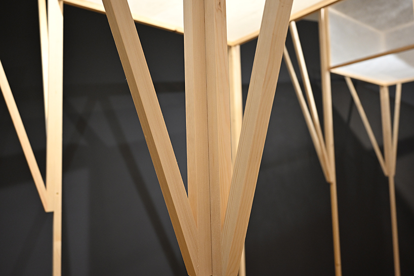 ryo yamada's site-specific timber installation visualizes future sea level at summerhall arts