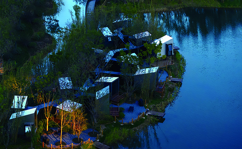 hand-charred wood clads wiki world's cabin of maze complex dotting island in wuhan