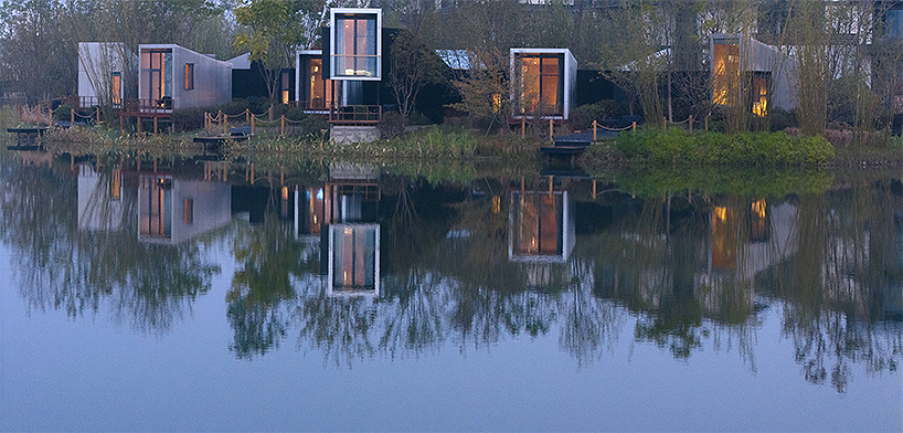 hand-charred wood clads wiki world's cabin of maze complex dotting island in wuhan