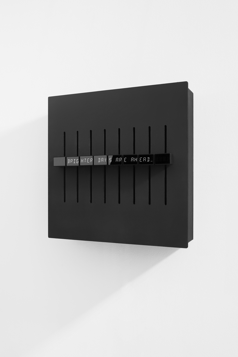 three kinetic generative sculptures express internal psychological states as digital poems