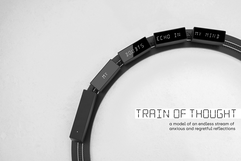 three kinetic generative sculptures express internal psychological states as digital poems