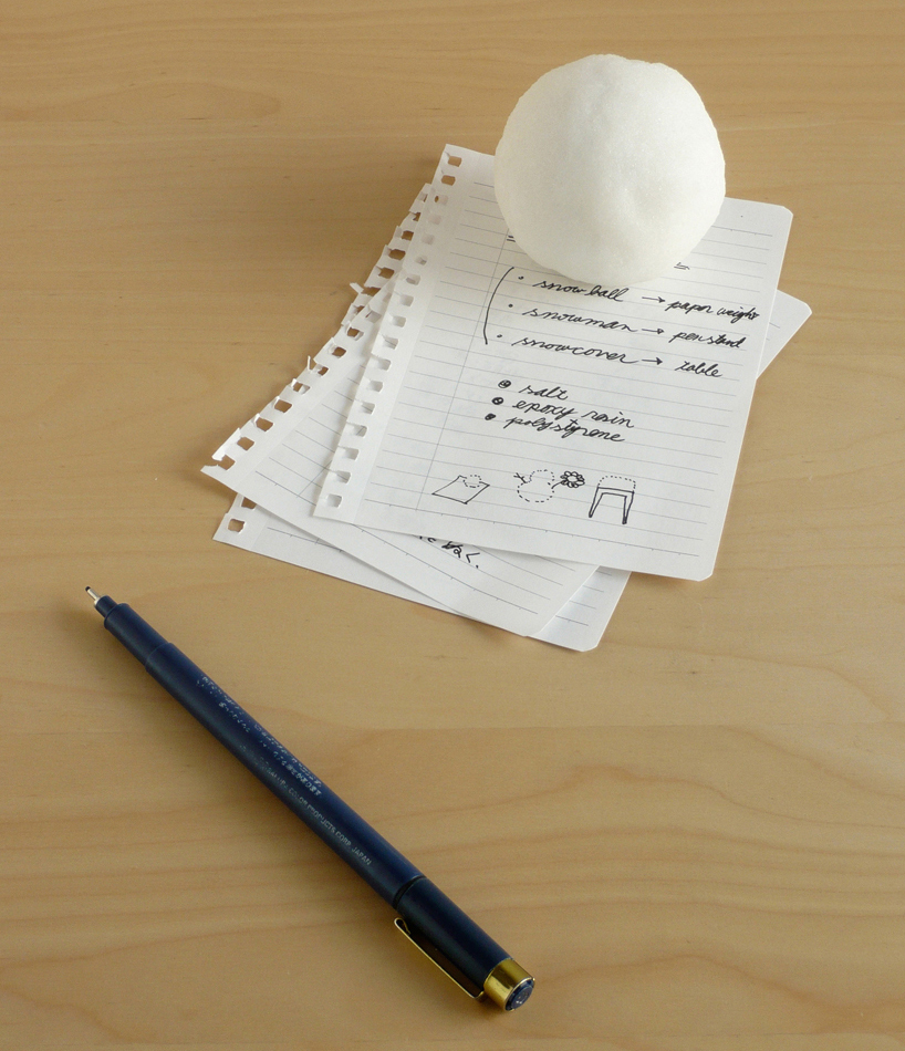 shinobu koizumi's useful snow-like objects won't melt away