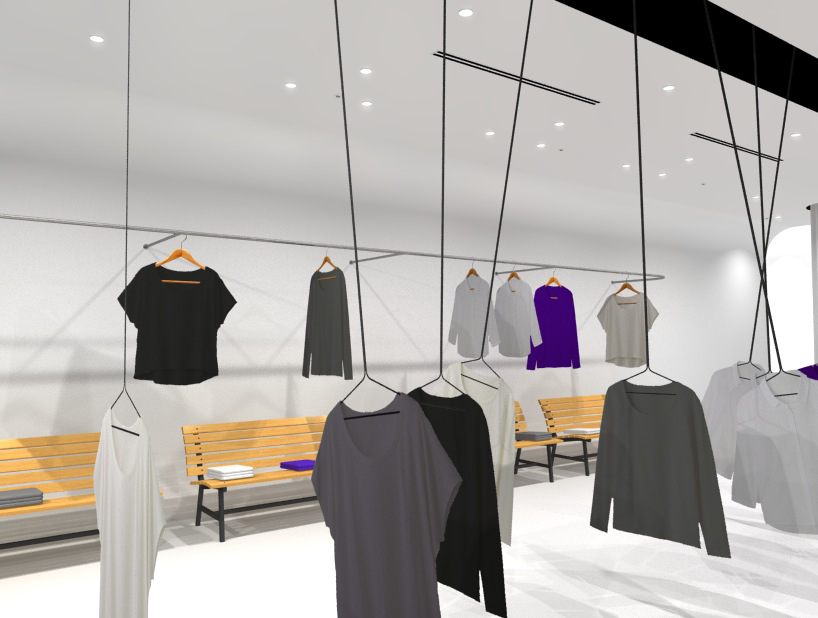 shinobu koizumi designs swinging clothes hanger for yuragi