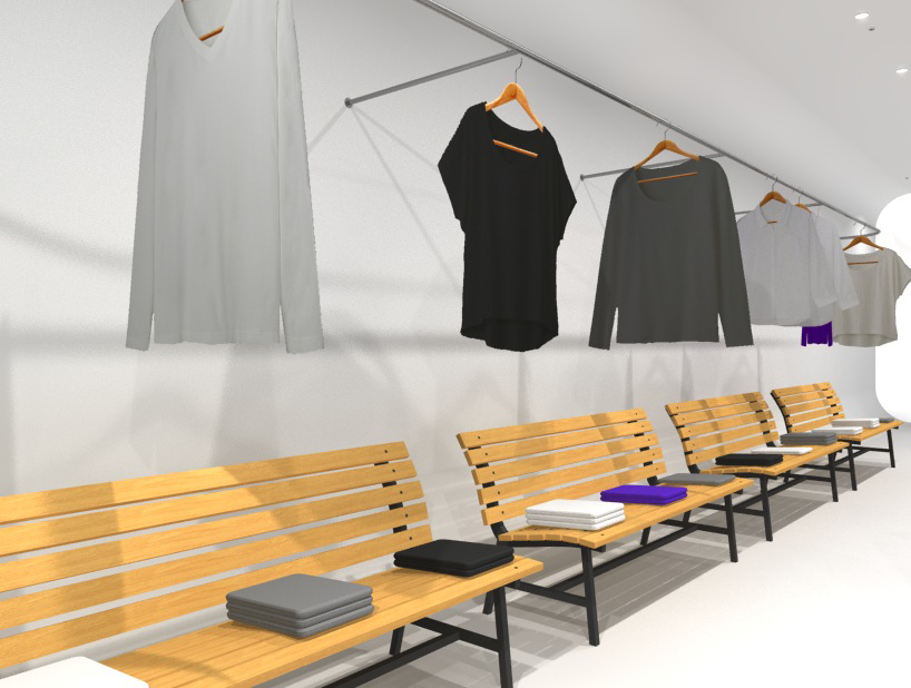 shinobu koizumi designs swinging clothes hanger for yuragi