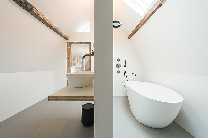 refurbished townhouse in the hague by bloot features sunken kitchen