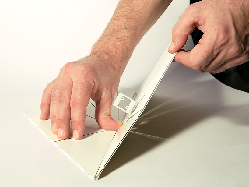 folded origami table lamp by mirco kirsch for belt + sund