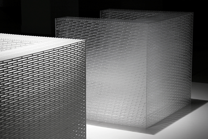chair collection by junpei tamaki is made with 2450 acrylic sticks
