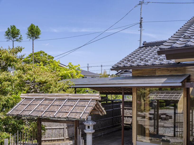six-tatami garden tea room layers salvaged timber, titanium, and steel in ichihara, japan - 2