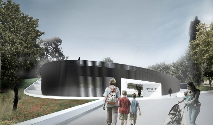 shaga studio engraves ramat ishay memorial grounds + library in israel