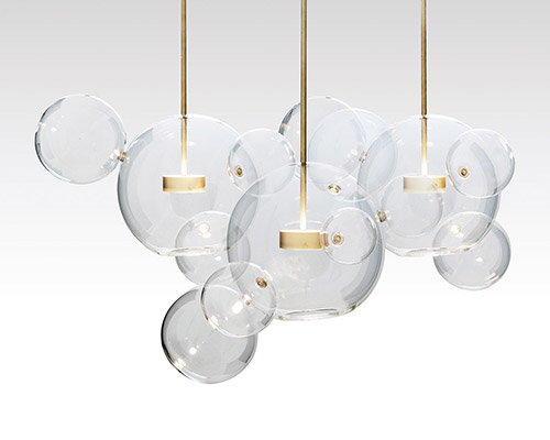 giopato & coombes inflates bubble-like glass lamp