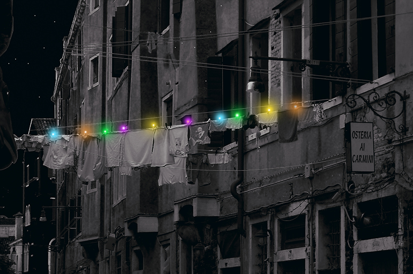lightly solar powered clothespins illuminate city streets