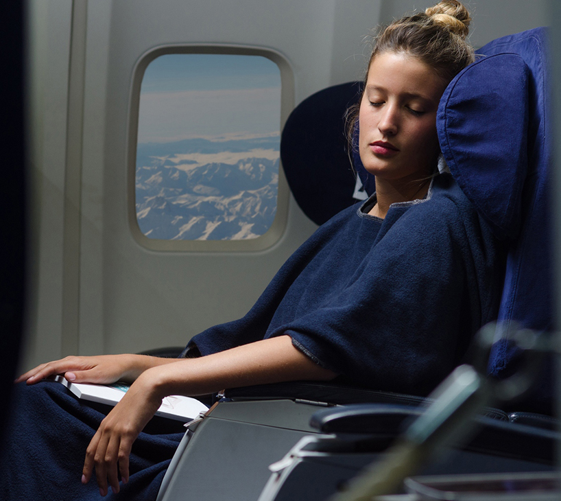 the wearable blanket noyberg-bulka ELAL airlines designboom