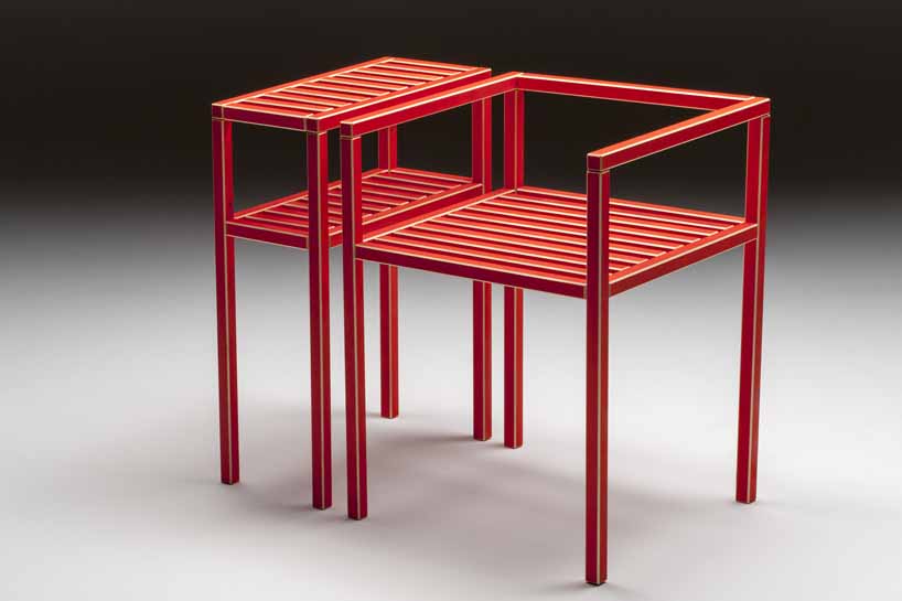 keisuke fujiwara: beveled edge chair + side table